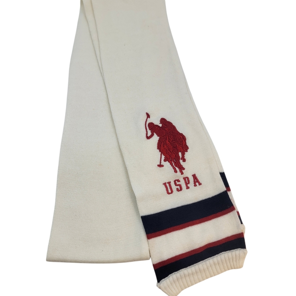 USPA POLO ASSOCIATION red navy logo knit Scarf winter wear shawl ONE SIZE XL